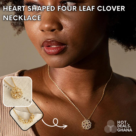 Heart Shaped Four Leaf Clover Necklace